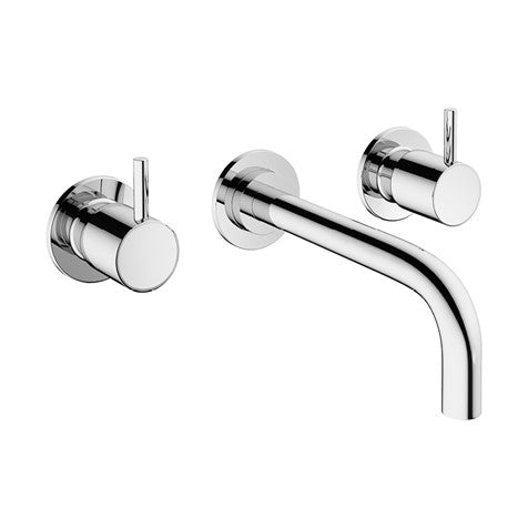 Crosswater MPRO Wall Mounted Basin Mixer with Twin Levers & Spout