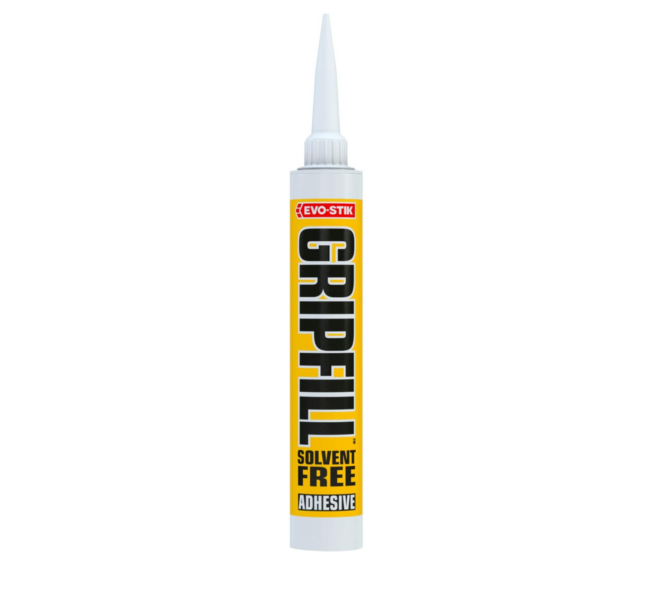 EVO-STIK GRIPFILL Solvent Free Adhesive, Multi-Purpose, High Strength, Gap Filling, Colour: White