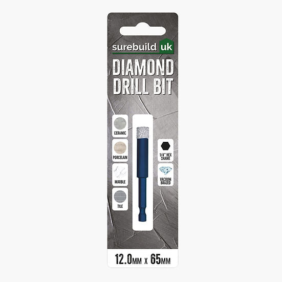 Surebuild Diamond Drill Bit - Vacuum Brazed - For Ceramics, Marble, Granite and more