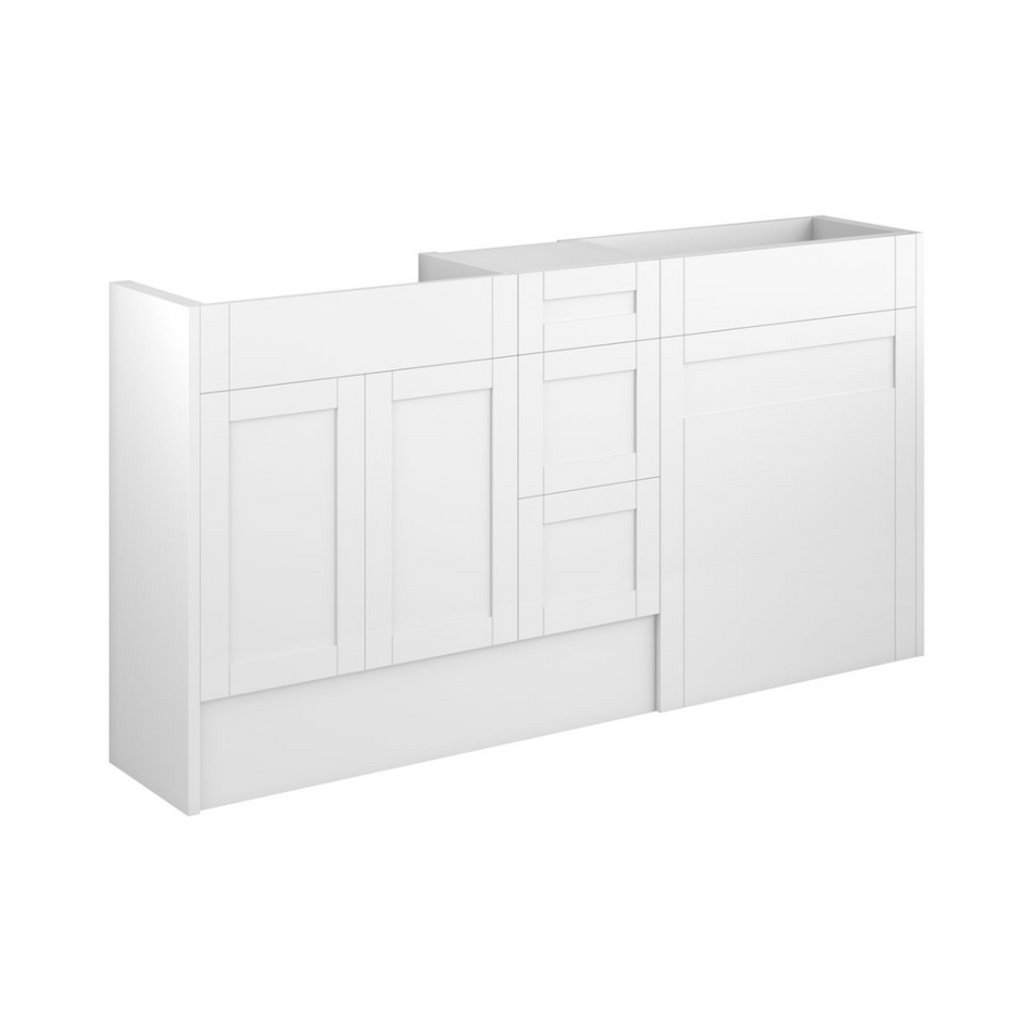 Abbey 1536mm Standard Basin, WC & 3 Drawer Unit Pack - Matt White
