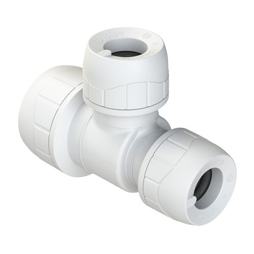 Polypipe Polyplumb PB1522 – 22mm x 15mm x 15mm Brass Tee Push-Fit Fitting (Pack of 5)