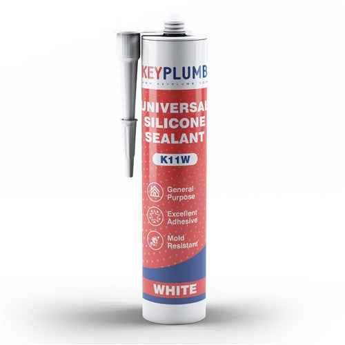 K11W - KeyPlumb - Universal Silicone Sealant - White - 280ml