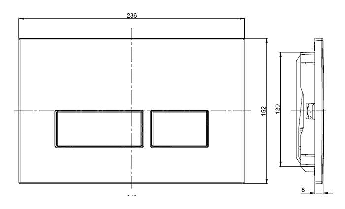 Crosswater MPRO Matt Black Dual Flush Plate